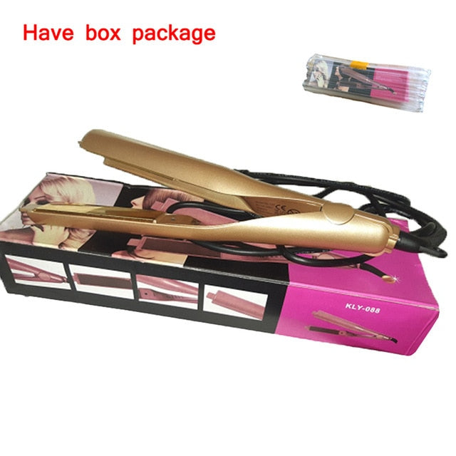 2 In 1 Hair Straightner & Curler : Heating plate Twisted shape design, rotating and tempering, smooth and shiny without hurt